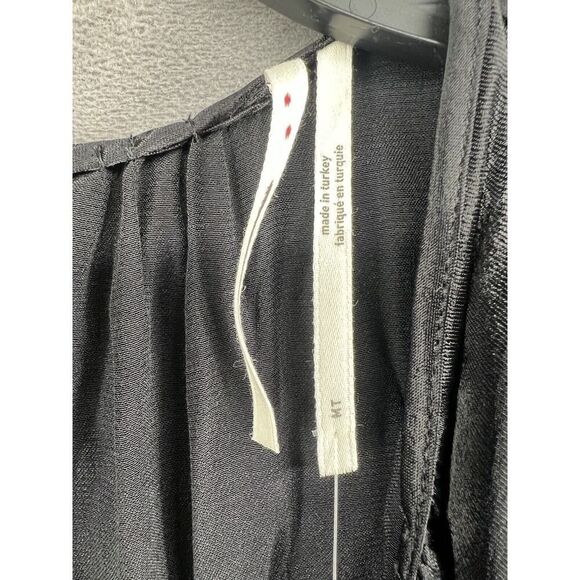 Anthropologie The Somerset Jumpsuit Size Medium Tall Inseam Satin Black - Picture 9 of 12